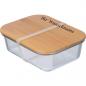 Preview: Brotdose mit Gravur / Brotzeitbox aus Borosilikatglas mit Bambusdeckel