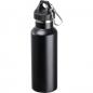 Preview: Doppelwandige Vakuum Trinkflasche aus Edelstahl mit Karabiner / Farbe: schwarz