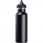 Preview: Doppelwandige Vakuum Trinkflasche aus Edelstahl mit Karabiner / Farbe: schwarz
