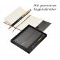 Preview: Edles Set mit Notizbuch und Kugelschreiber mit Gravur / Geschenkkarton / schwarz