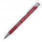 Preview: Kugelschreiber aus Metall mit Gravur / vollfarbig lackiert / burgund (matt)