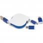 Preview: Ladekabel mit iOS, C-Type und Micro USB Anschluss mit Namensgravur - Farbe: blau