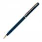 Preview: Metal-Kugelschreiber "slim" mit Gravur / mit goldfarbige Teile / Farbe: blau