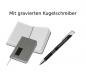 Preview: Notizbuch + Kugelschreiber mit Gravur / DIN A6 / 160 S. kariert / Farbe: grau