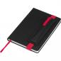 Mobile Preview: Notizbuch mit Gravur / DIN A5 / mit PU-Einband / liniert / Farbe: schwarz-rot