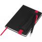 Mobile Preview: Notizbuch mit Gravur / DIN A5 / mit PU-Einband / liniert / Farbe: schwarz-rot