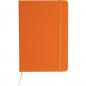 Preview: Notizbuch mit Gravur / DIN A5 / Umschlag aus PU / 160 Seiten / Farbe: orange