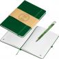 Preview: Notizbuch mit Kugelschreiber mit Namensgravur - A5 - 192 S.- PU Cover dunkelgrün