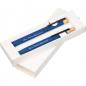 Preview: Schreibset mit Kugelschreiber und Rollerball aus Metall mit Gravur / Farbe: blau