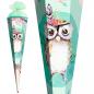 Preview: Schultüte mit Gravur / Zuckertüte / 85cm / eckig / "Eule Lieselotte"