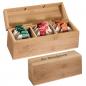 Preview: Teeaufbewahrungsbox mit Gravur / Teebeutelbox aus Bambus