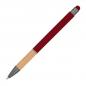 Mobile Preview: Touchpen Kugelschreiber mit Griffzone aus Bambus / Farbe: bordaux