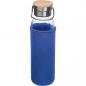 Preview: Trinkflasche aus Glas mit Gravur / mit Neoprenüberzug / 600ml / Farbe: blau