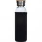 Preview: Trinkflasche aus Glas mit Namensgravur - mit Neoprenüberzug - 600ml - schwarz