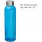 Preview: Trinkflasche mit Gravur / aus Glas / Füllmenge: 500ml / Farbe: blau