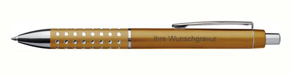 10 Kugelschreiber mit Gravur / "Glitzer" / Farbe: gold