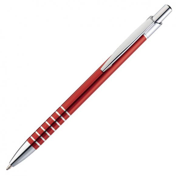 10 Kugelschreiber mit Namensgravur - aus Metall / Farbe: rot