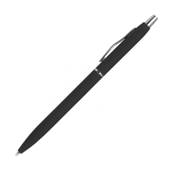 10 Kugelschreiber mit Namensgravur - aus Metall - gummiert - Farbe: schwarz