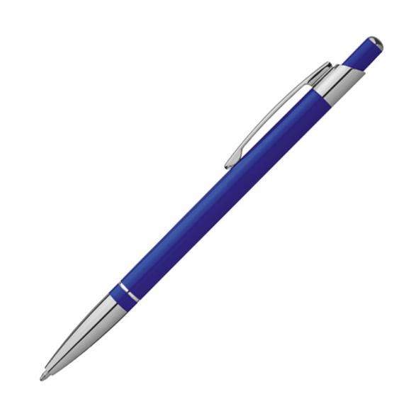 10 Kugelschreiber mit Namensgravur - aus Metall - slimline - Farbe: blau