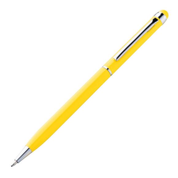 10 Touchpen Drehkugelschreiber mit Namensgravur - aus Edelstahl - Farbe: gelb