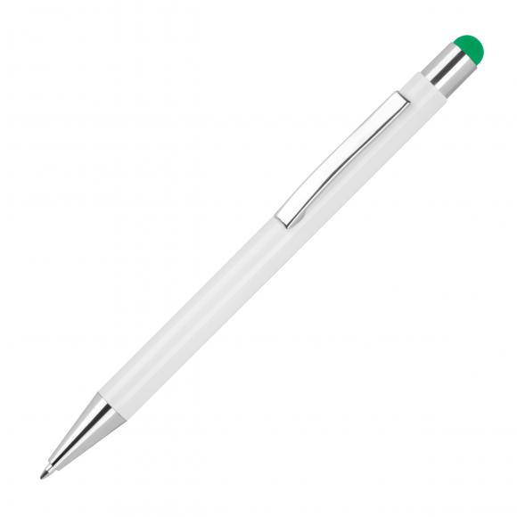 10 Touchpen Kugelschreiber mit Namensgravur / aus Metall - Stylusfarbe: grün