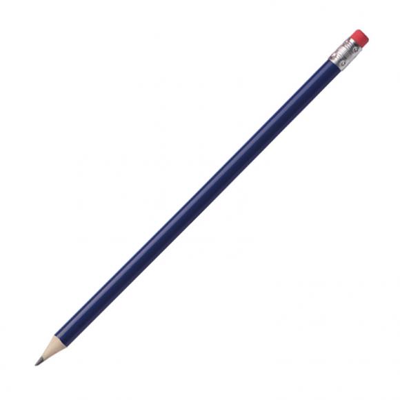 100 Bleistifte mit Radierer - HB - Farbe: lackiert blau - mit Namensgravur