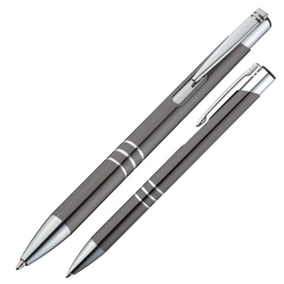 100 Kugelschreiber aus Metall / Farbe: anthrazit