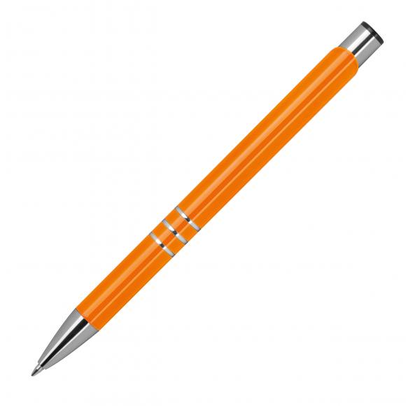 100 Kugelschreiber aus Metall mit Gravur / vollfarbig lackiert / orange (matt)