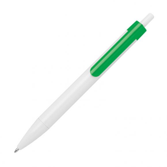 100x Druckkugelschreiber mit Gravur / Farbe: weiß-grün