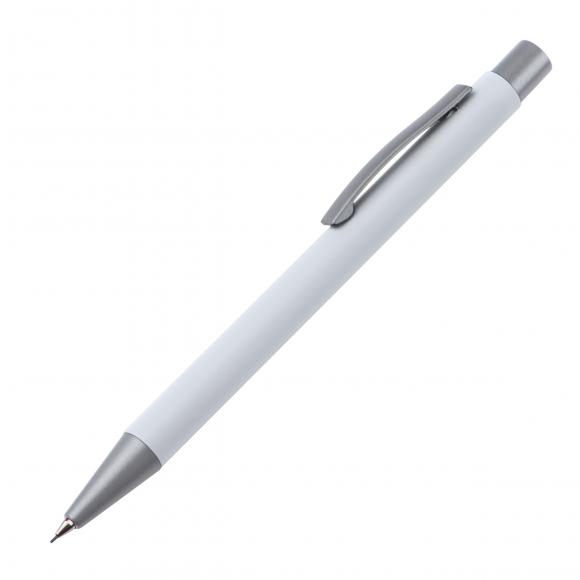 10x Druckbleistift mit Gravur / aus Metall / Farbe: weiß