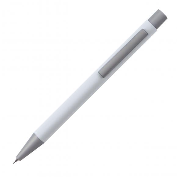 10x Druckbleistift mit Gravur / aus Metall / Farbe: weiß