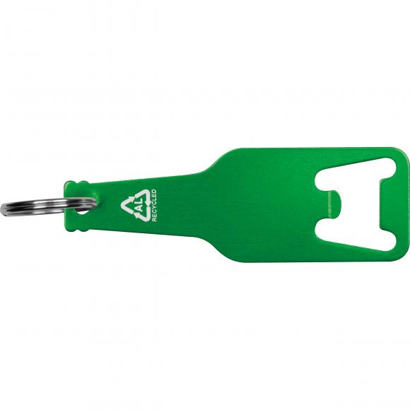 10x Flaschenöffner mit Gravur / aus recyceltem Aluminim / Farbe: grün