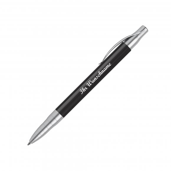 10x Kugelschreiber mit Namensgravur - aus Metall - Farbe: schwarz