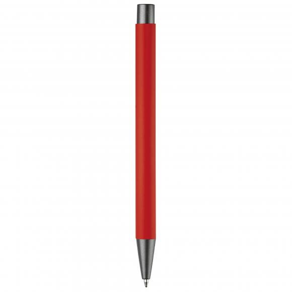 10x Kugelschreiber mit Namensgravur - aus Metall - mit Soft-Touch - Farbe: rot
