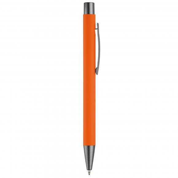 10x Kugelschreiber mit Namensgravur - aus Metall mit Soft-Touch - Farbe: orange
