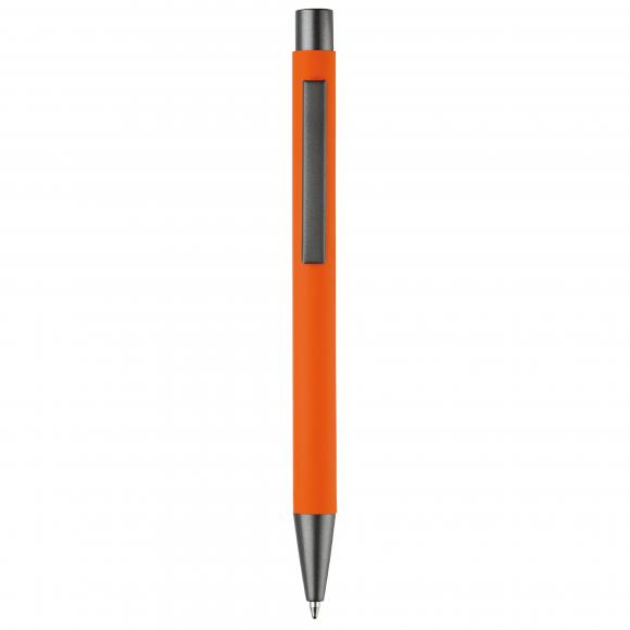 10x Kugelschreiber mit Namensgravur - aus Metall mit Soft-Touch - Farbe: orange