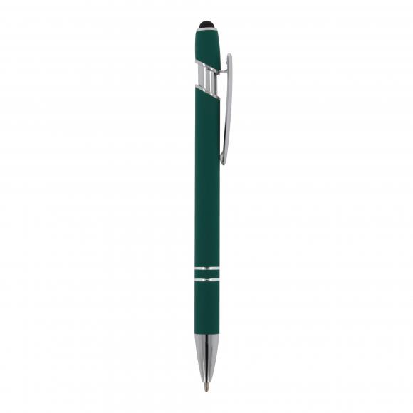 10x Metall-Touchpen Kugelschreiber mit Namensgravur - Soft-Touch - dunkelgrün