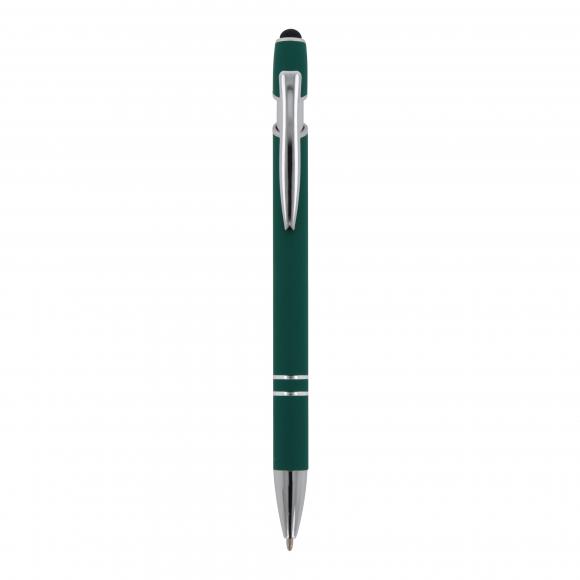 10x Metall-Touchpen Kugelschreiber mit Namensgravur - Soft-Touch - dunkelgrün