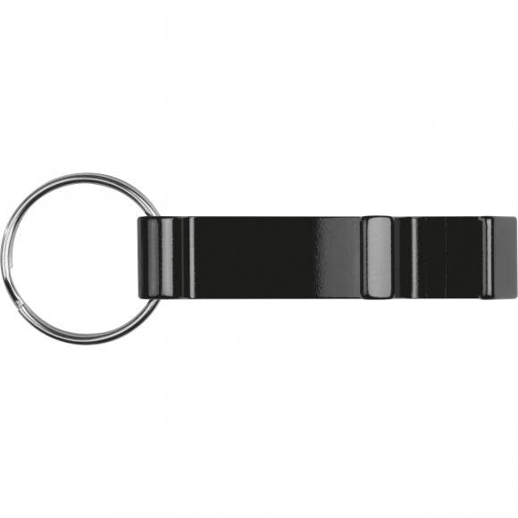 10x Schlüsselanhänger mit Gravur / mit Flaschenöffner / Farbe: schwarz