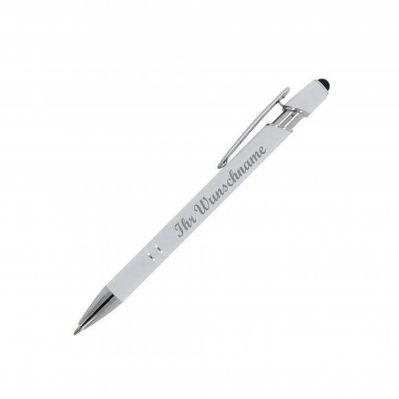 13x Metall-Touchpen Kugelschreiber mit Namensgravur - Soft-Touch - 13 Farben