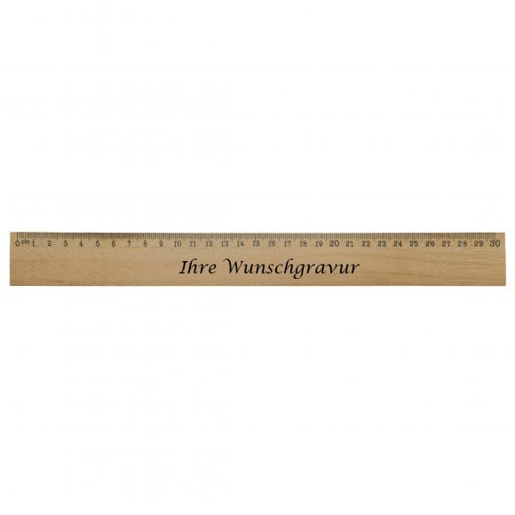 2x Holz-Lineal aus Zedernholz mit Gravur / Länge: je 1x 30 cm und 20cm