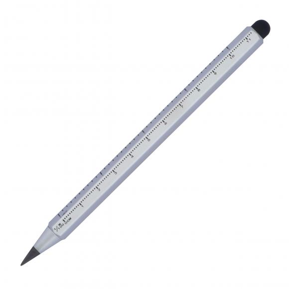 2x Tintenloser Touchpen Lineal Kugelschreiber mit Namensgravur - schwarz+silber