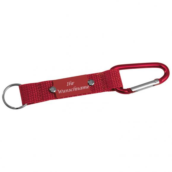 4x Schlüsselanhänger mit Gravur / mit Karabiner / je 1x schwarz,blau,rot,grün