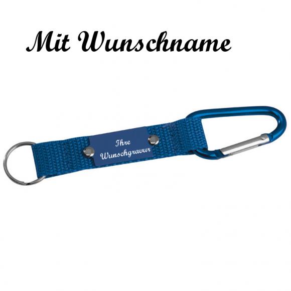 4x Schlüsselanhänger mit Namensgravur - mit Karabiner - 4 verschiedene Farben