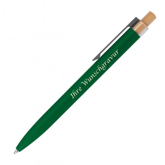 5 Kugelschreiber aus recyceltem Aluminium mit Gravur / Farbe: grün