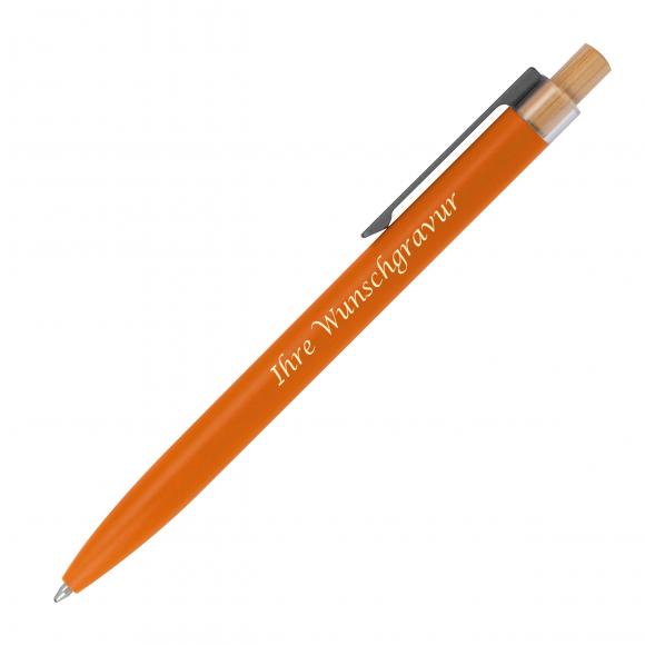 5 Kugelschreiber aus recyceltem Aluminium mit Gravur / Farbe: orange