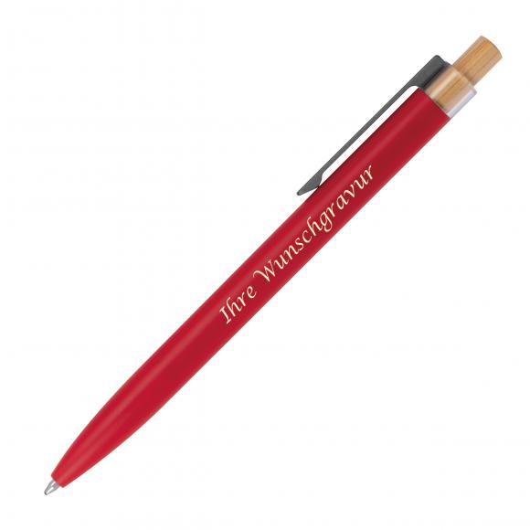 5 Kugelschreiber aus recyceltem Aluminium mit Gravur / Farbe: rot