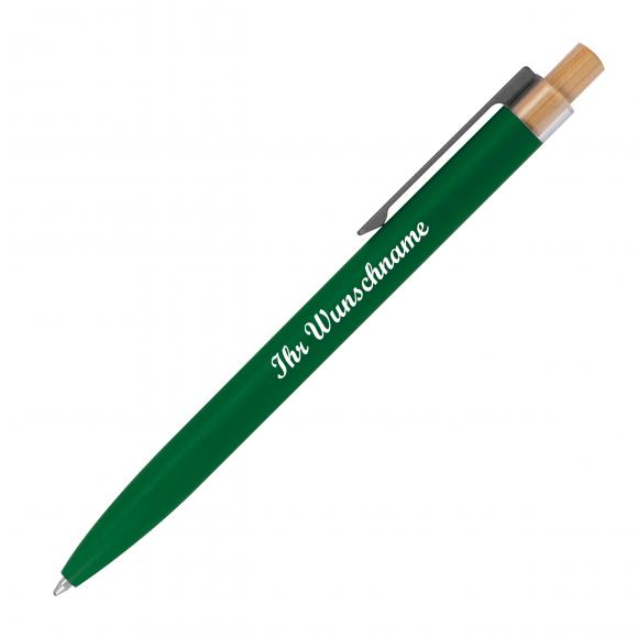 5 Kugelschreiber aus recyceltem Aluminium mit Namensgravur - Farbe: grün