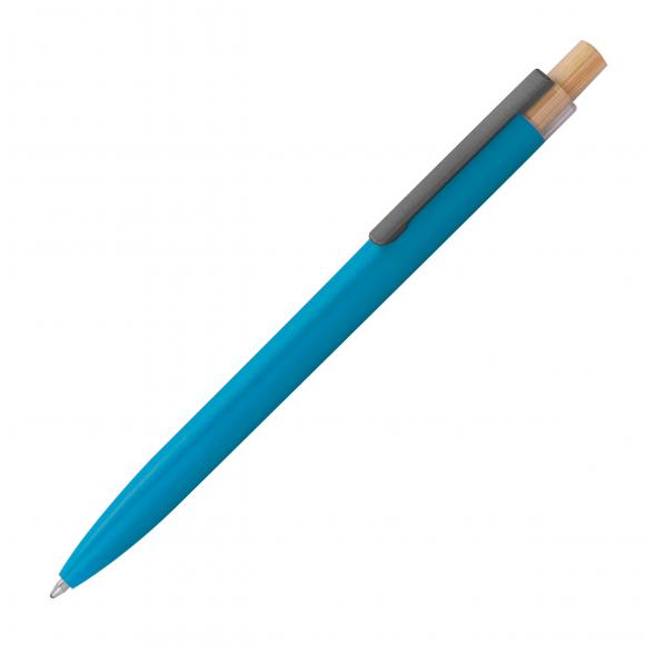 5 Kugelschreiber aus recyceltem Aluminium mit Namensgravur - Farbe: hellblau