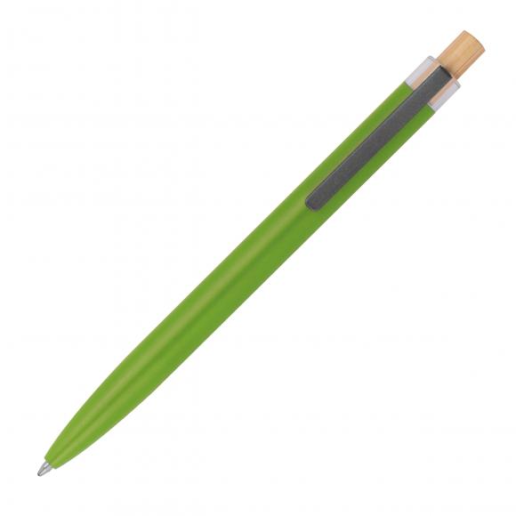 5 Kugelschreiber aus recyceltem Aluminium mit Namensgravur - Farbe: hellgrün